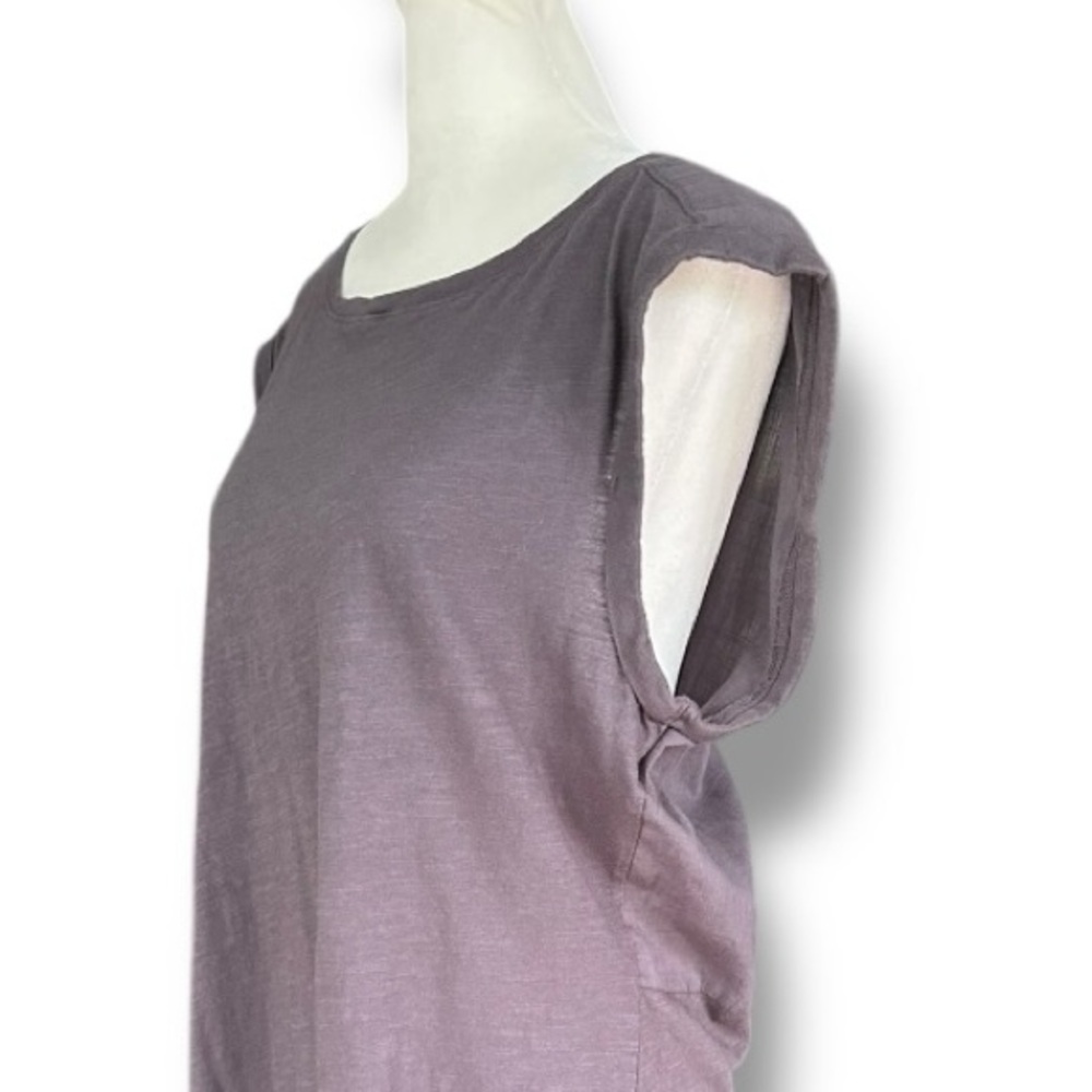 Michael Stars Gray Cotton Rolled Shoulder Sleeveless Shift Mini Dress | Large - Picture 5 of 12